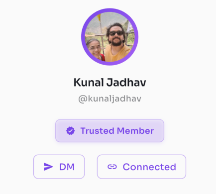 A trusted member badge on Olak
