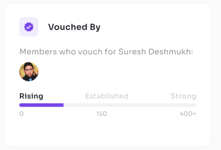 Vouches displayed on a member's Olak profile